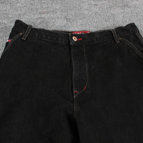Vintage Tommy Jeans Mens 34 Black Carpenter Denim Baggy Skater 90s Y2K - Picture 16 of 16